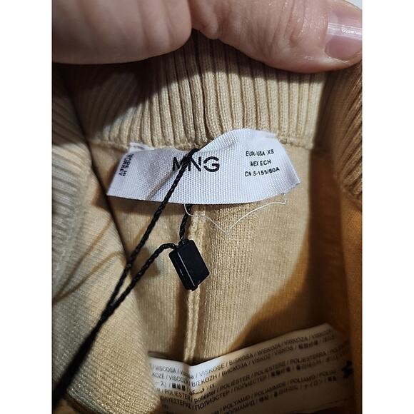 MNG Sweatpants Leggings Elastic Ankle XS Light Brown Pockets Drawstring - Picture 5 of 8